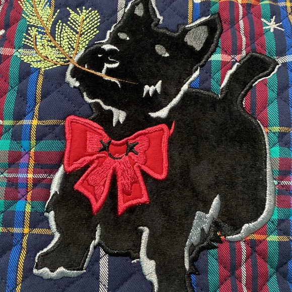 🆕❄️Vera Bradley Small Vera Tote Bag, Tartan Plaid “Scottie Dog”🐾 - Picture 7 of 8